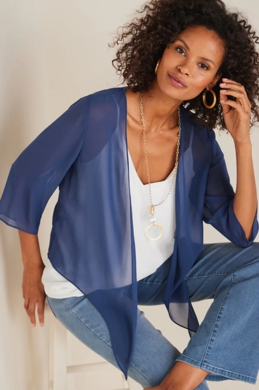 Soft Surroundings Silk Undercover Topper- Toppers|Jackets & Coats