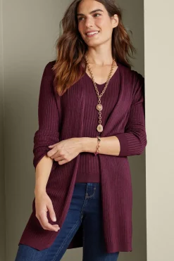 Soft Surroundings Soft Essential Ribbed Long Cardi- Tops|Sweaters & Cardigans