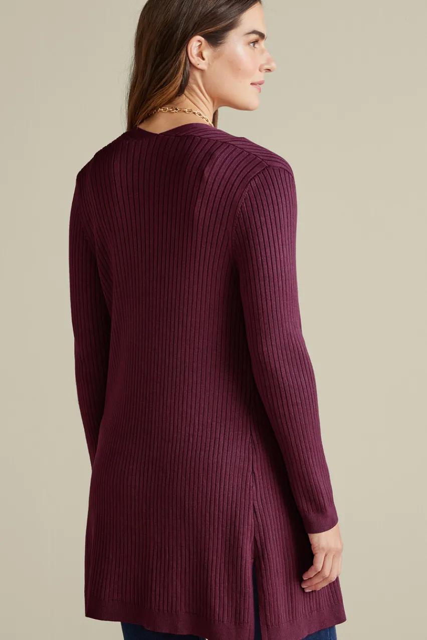 Soft Surroundings Soft Essential Ribbed Long Cardi- Tops|Sweaters & Cardigans