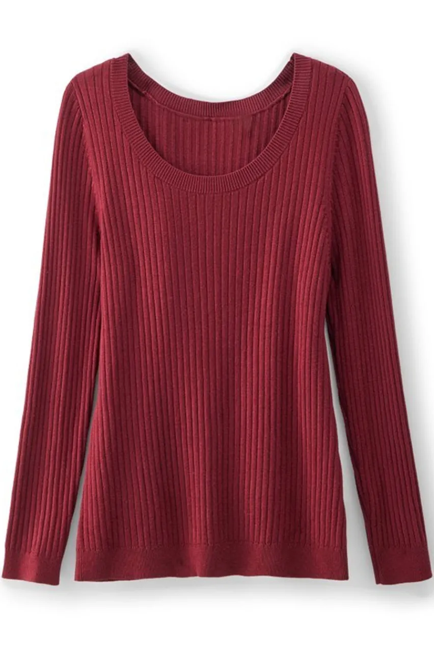 Soft Surroundings Soft Essential Ribbed Pullover Sweater- Tops|Sweaters & Cardigans