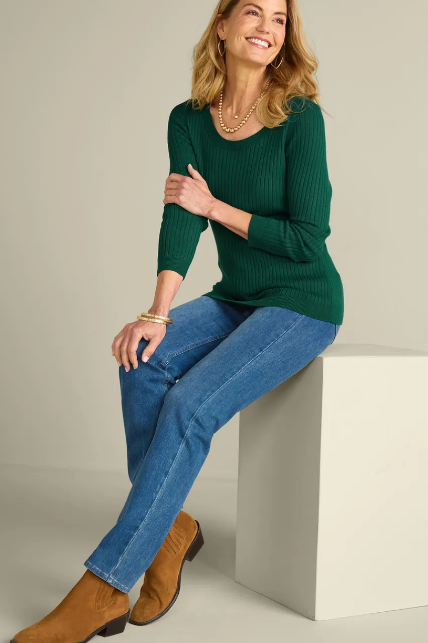 Soft Surroundings Soft Essential Ribbed Pullover Sweater- Tops|Sweaters & Cardigans