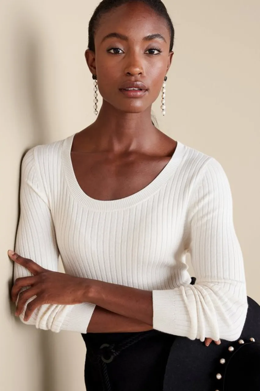 Soft Surroundings Soft Essential Ribbed Pullover Sweater- Tops|Sweaters & Cardigans