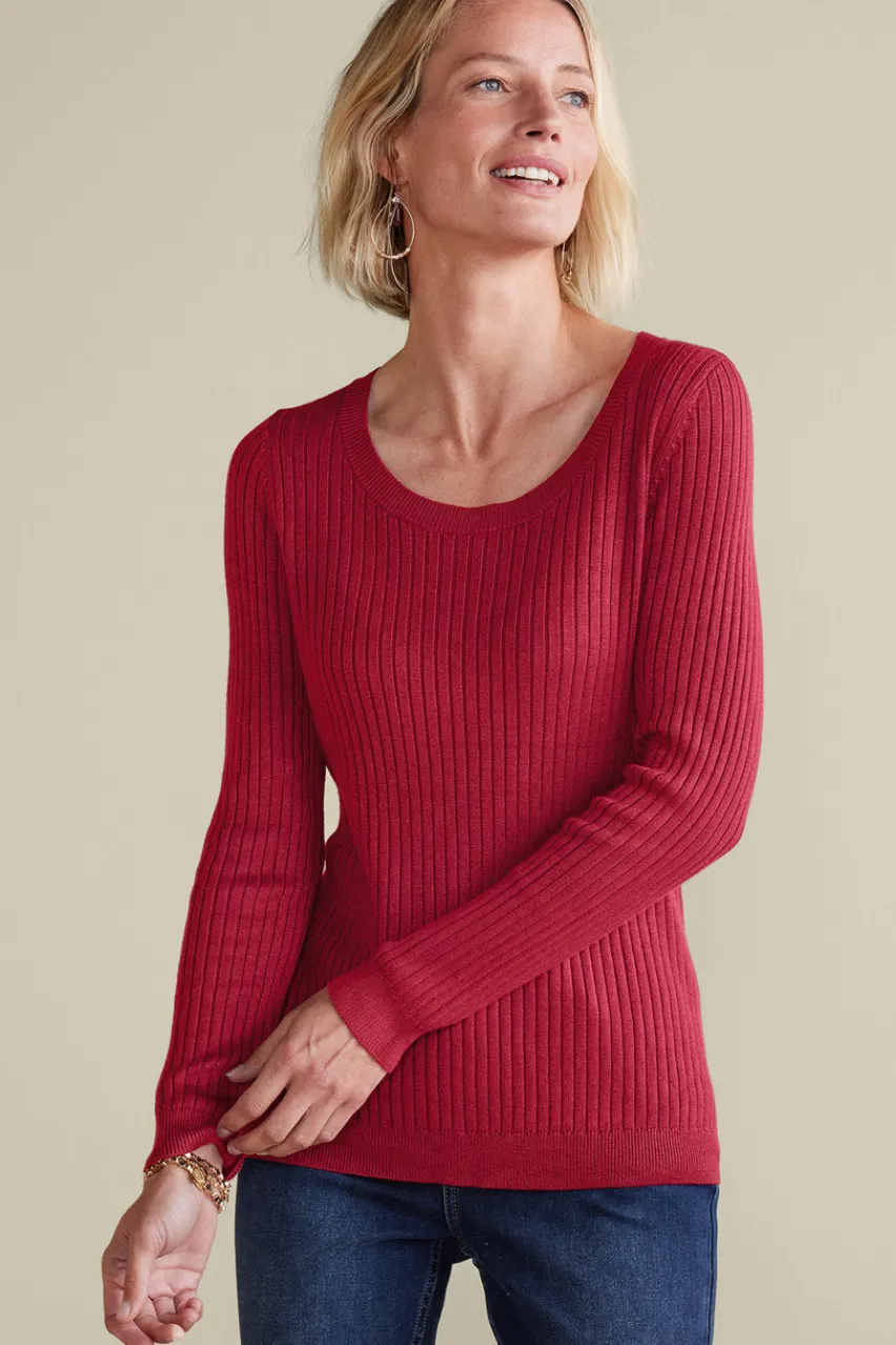 Soft Surroundings Soft Essential Ribbed Pullover Sweater- Tops|Sweaters & Cardigans