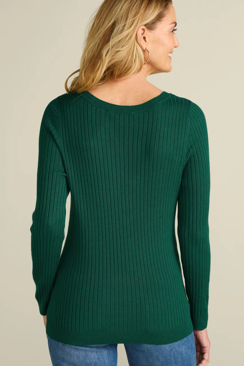 Soft Surroundings Soft Essential Ribbed Pullover Sweater- Tops|Sweaters & Cardigans