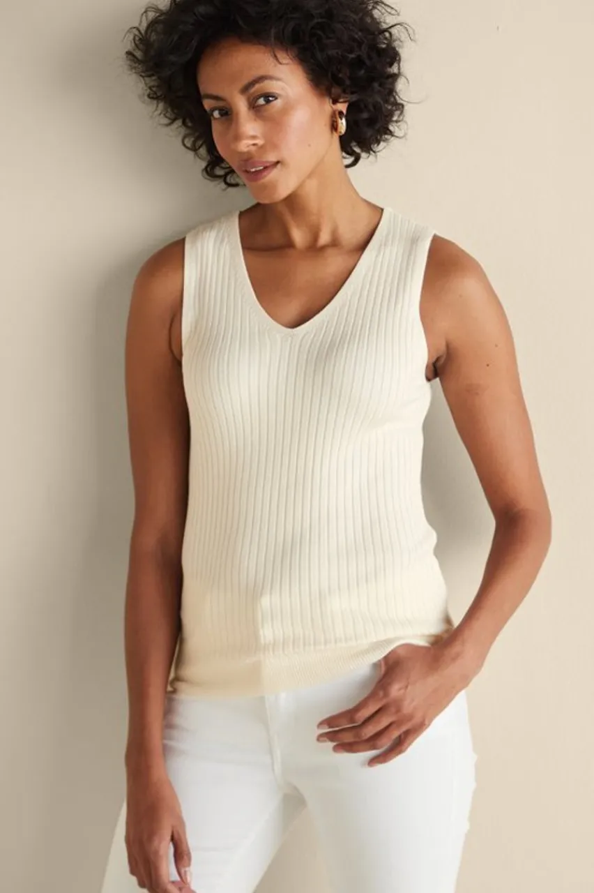 Soft Surroundings Soft Essential Ribbed Sweater Tank- Tops|Sweaters & Cardigans