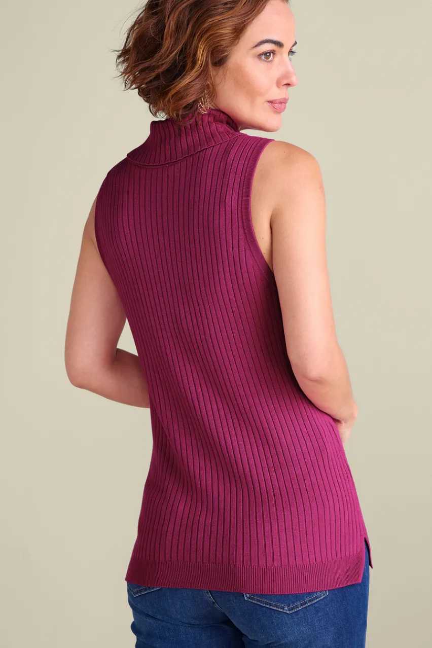 Soft Surroundings Soft Essential Ribbed Turtleneck Tank- Tops|Sweaters & Cardigans