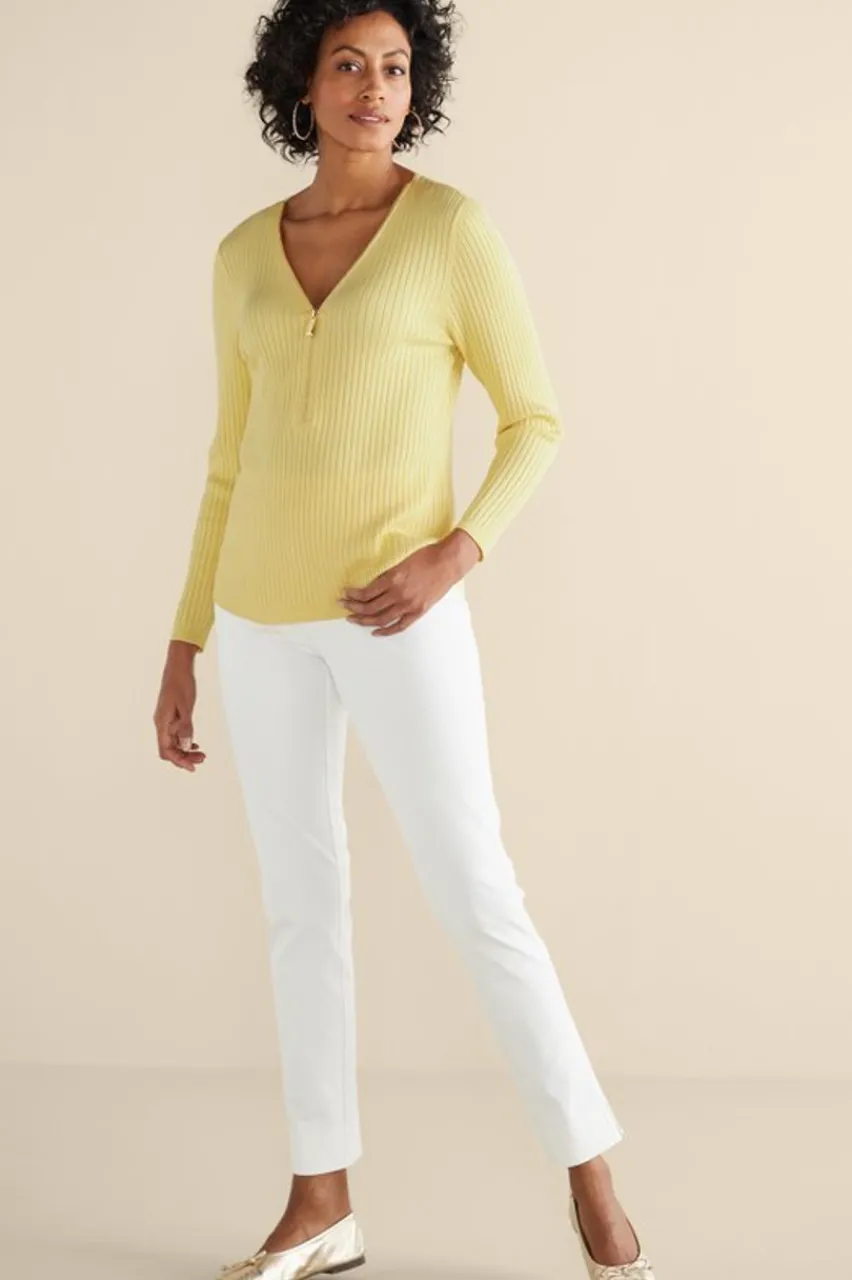 Soft Surroundings Soft Essential Ribbed Valentina Sweater- Tops|Sweaters & Cardigans