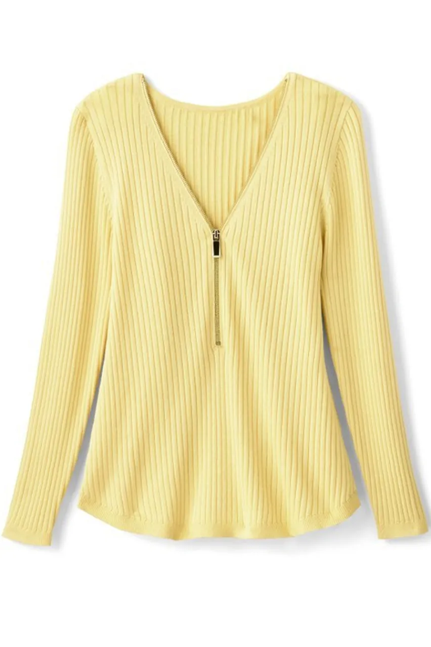 Soft Surroundings Soft Essential Ribbed Valentina Sweater- Tops|Sweaters & Cardigans