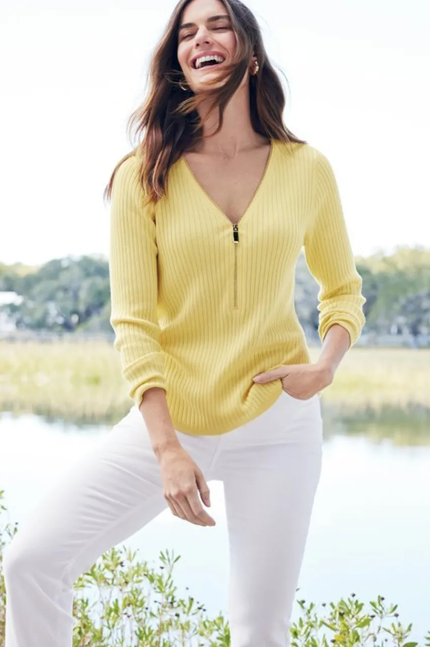 Soft Surroundings Soft Essential Ribbed Valentina Sweater- Tops|Sweaters & Cardigans