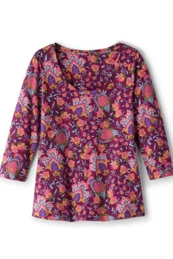 Soft Surroundings Soft Essential Supima 3/4 Sleeve Tee- Tops