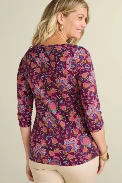 Soft Surroundings Soft Essential Supima 3/4 Sleeve Tee- Tops