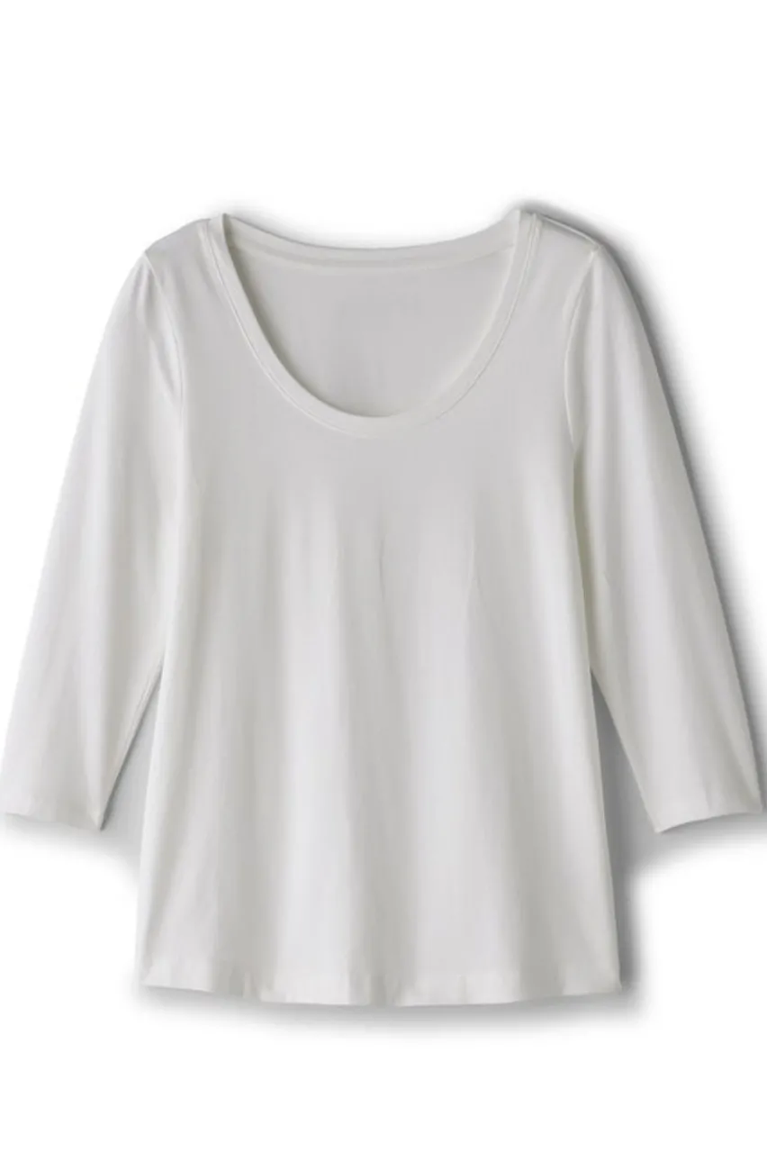 Soft Surroundings Soft Essential Supima 3/4 Sleeve Tee- Tops
