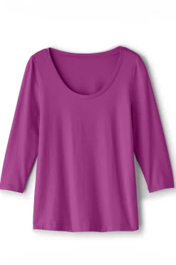 Soft Surroundings Soft Essential Supima 3/4 Sleeve Tee I- Tops