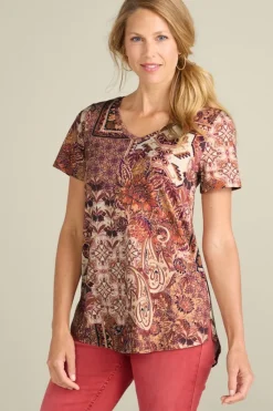 Soft Surroundings Soft Essential Supima Isabel Short Sleeve Tunic- Tops|Tunics & Leggings