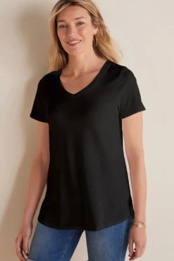 Soft Surroundings Soft Essential Supima Isabel Short Sleeve Tunic- Tops|Tunics & Leggings