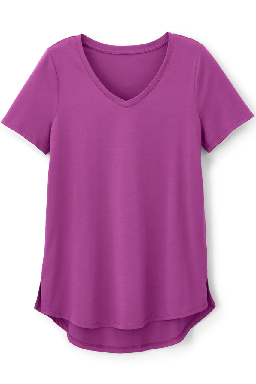 Soft Surroundings Soft Essential Supima Isabel Short Sleeve Tunic- Tops|Tunics & Leggings