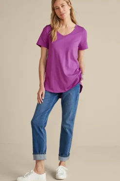 Soft Surroundings Soft Essential Supima Isabel Short Sleeve Tunic- Tops|Tunics & Leggings