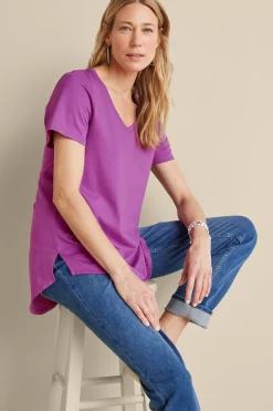 Soft Surroundings Soft Essential Supima Isabel Short Sleeve Tunic- Tops|Tunics & Leggings