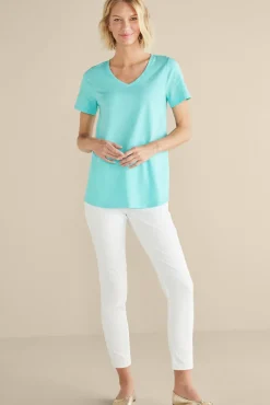 Soft Surroundings Soft Essential Supima Isabel Short Sleeve Tunic- Tops|Tunics & Leggings