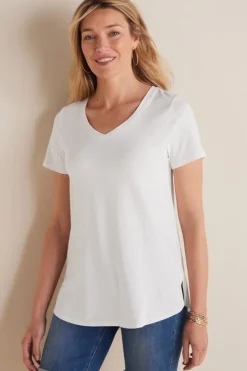 Soft Surroundings Soft Essential Supima Isabel Short Sleeve Tunic- Tops|Tunics & Leggings