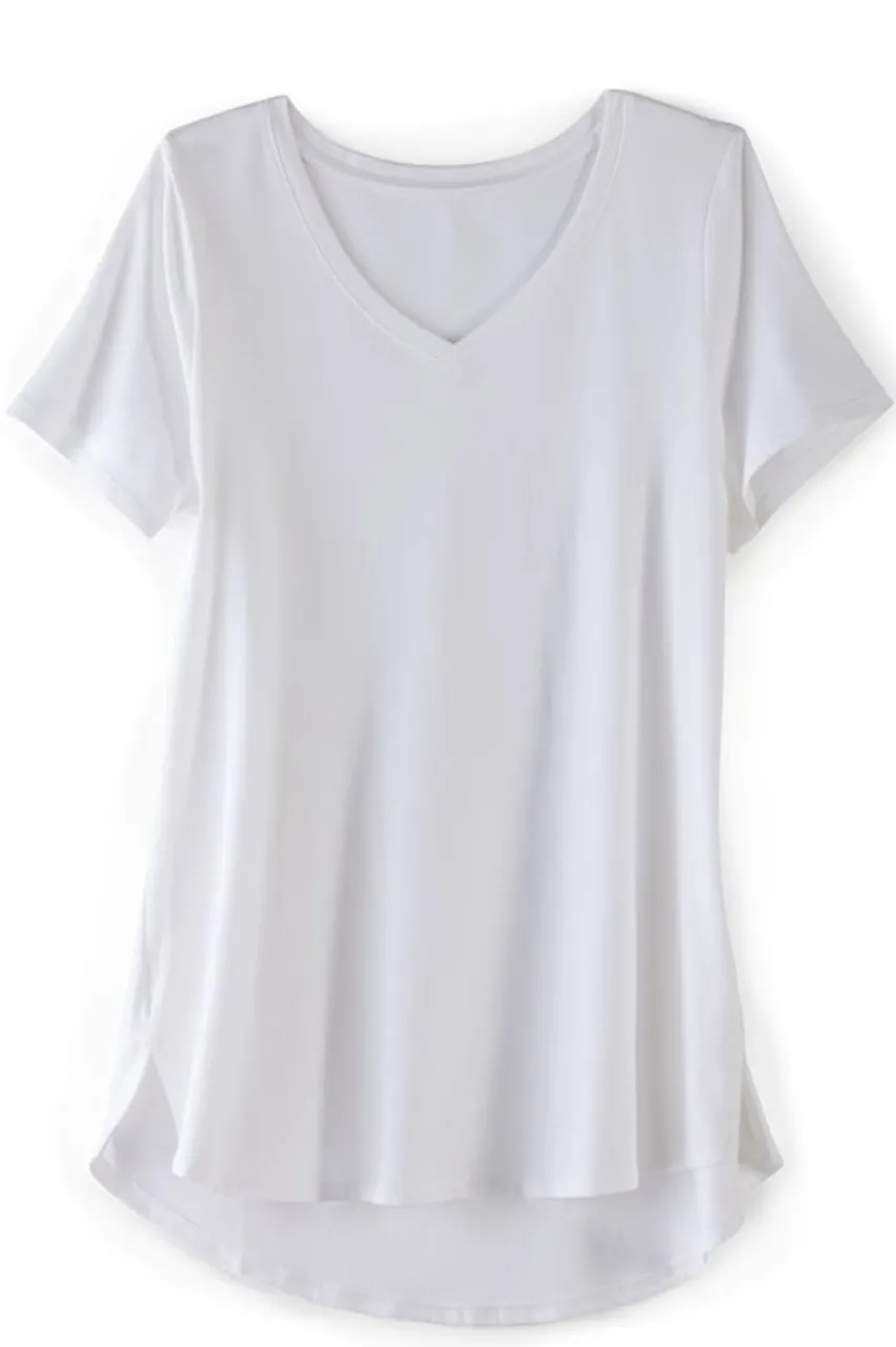 Soft Surroundings Soft Essential Supima Isabel Short Sleeve Tunic- Tops|Tunics & Leggings
