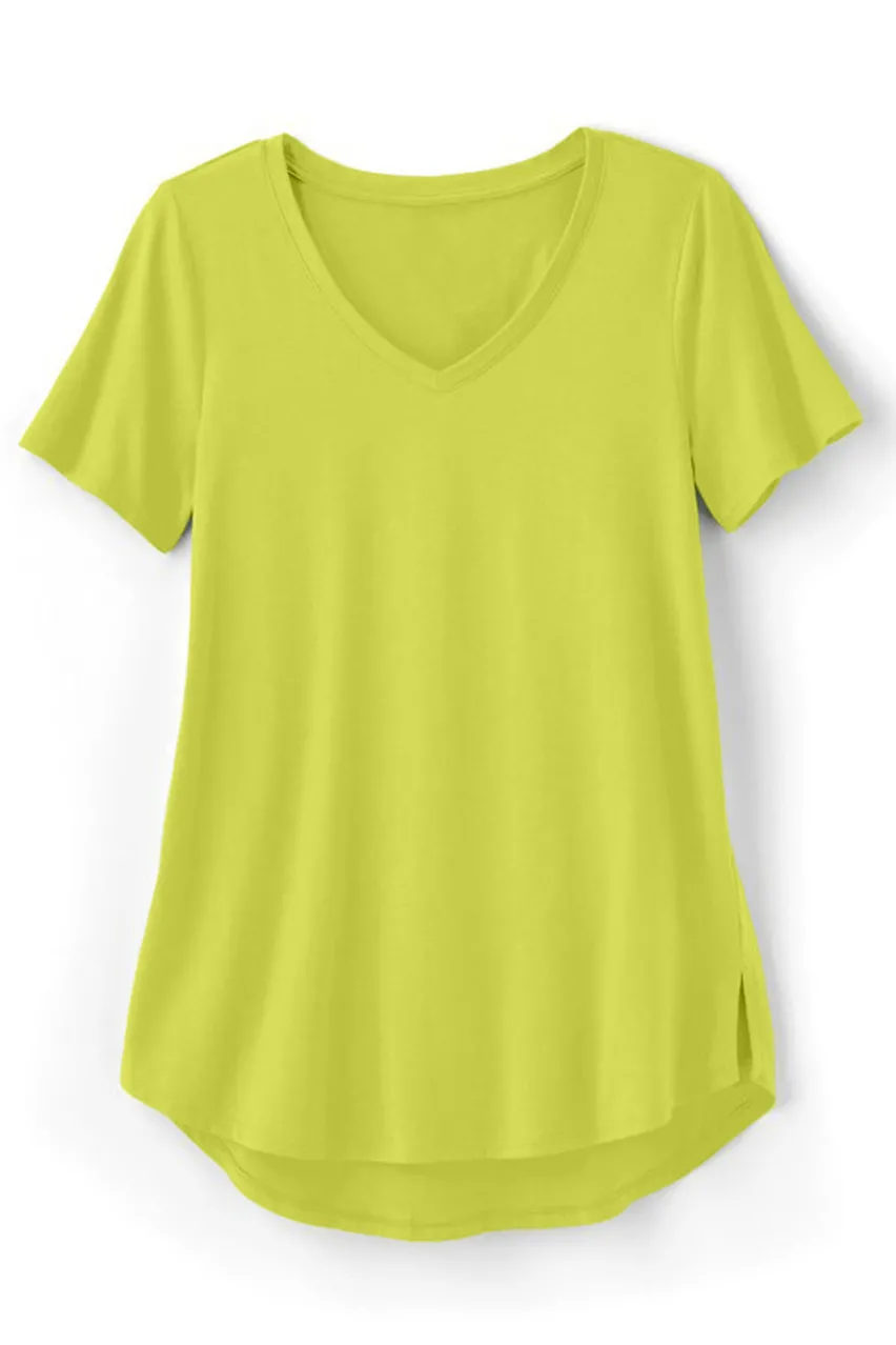 Soft Surroundings Soft Essential Supima Isabel Short Sleeve Tunic- Tops|Tunics & Leggings