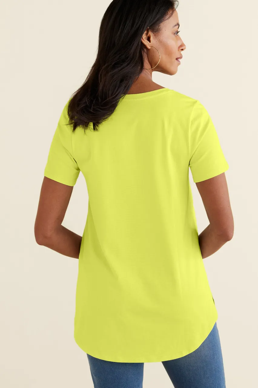 Soft Surroundings Soft Essential Supima Isabel Short Sleeve Tunic- Tops|Tunics & Leggings