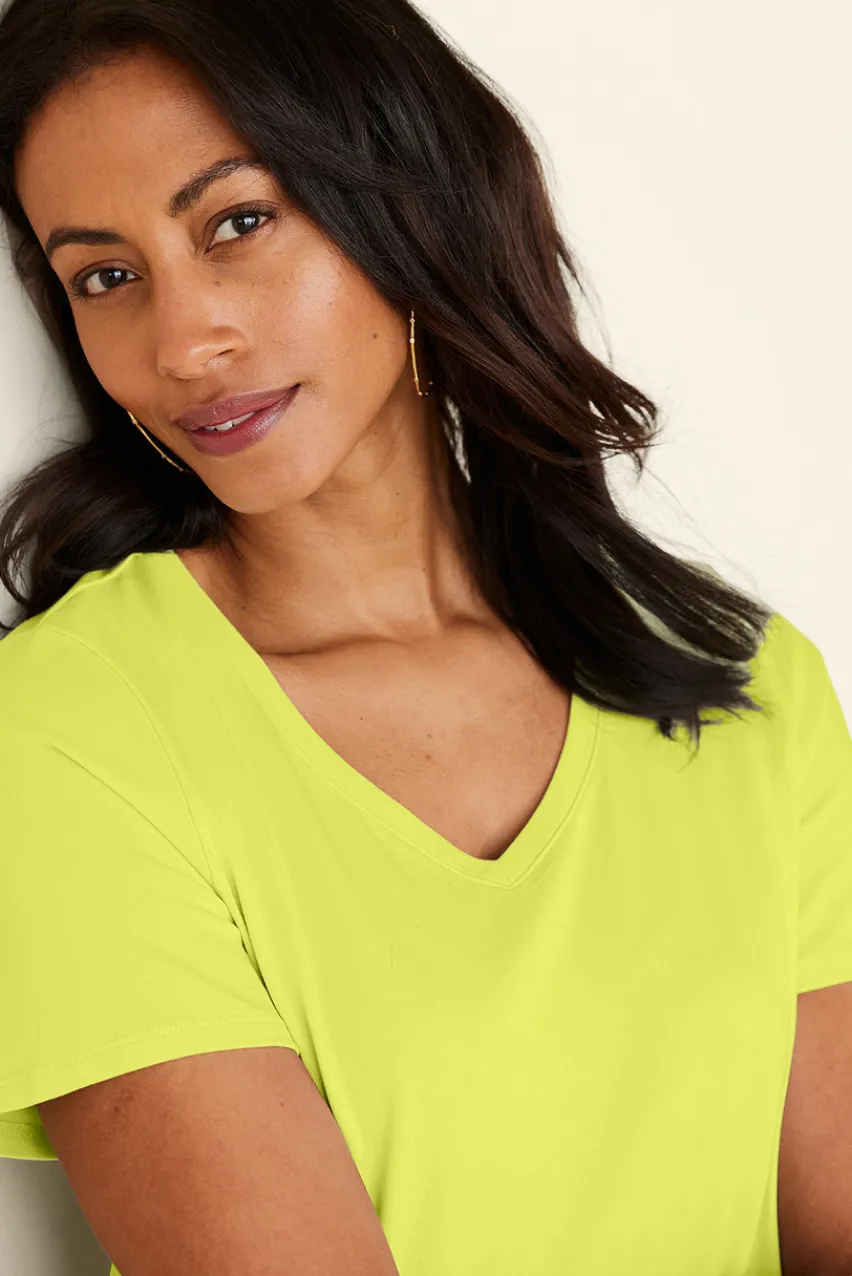 Soft Surroundings Soft Essential Supima Isabel Short Sleeve Tunic- Tops|Tunics & Leggings