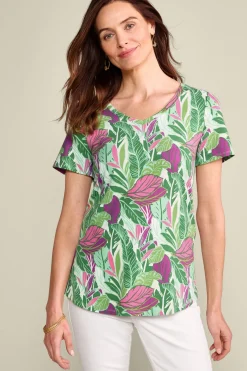 Soft Surroundings Soft Essential Supima Isabel Short Sleeve Tunic- Tops|Tunics & Leggings