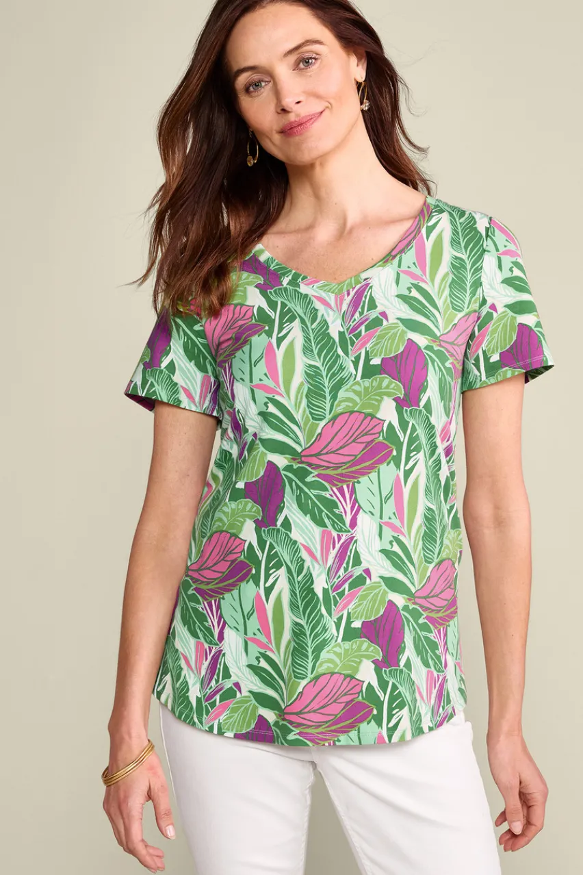 Soft Surroundings Soft Essential Supima Isabel Short Sleeve Tunic- Tops|Tunics & Leggings