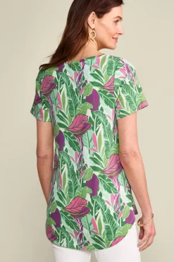 Soft Surroundings Soft Essential Supima Isabel Short Sleeve Tunic- Tops|Tunics & Leggings