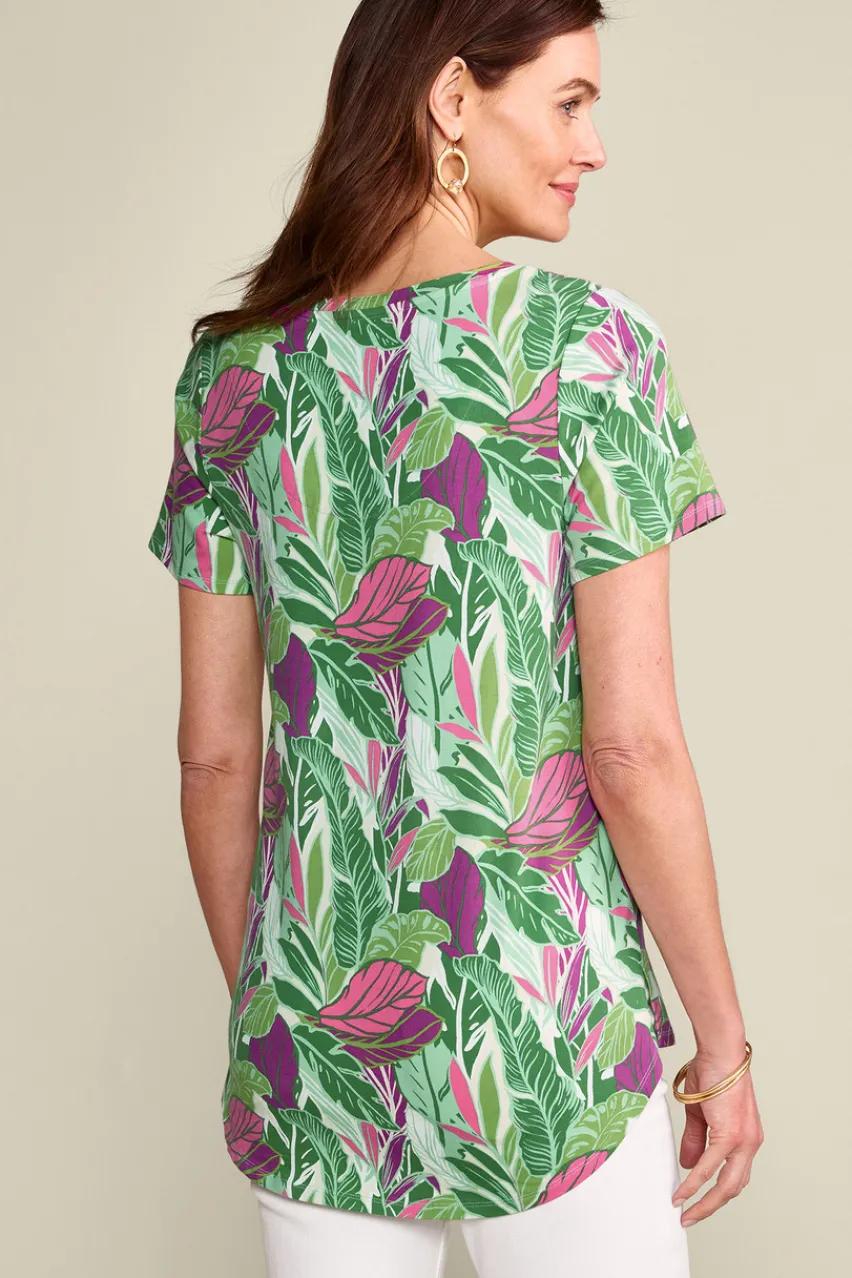 Soft Surroundings Soft Essential Supima Isabel Short Sleeve Tunic- Tops|Tunics & Leggings