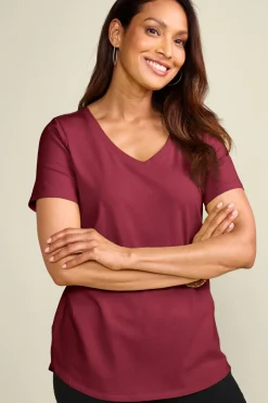 Soft Surroundings Soft Essential Supima Isabel Short Sleeve Tunic- Tops|Tunics & Leggings