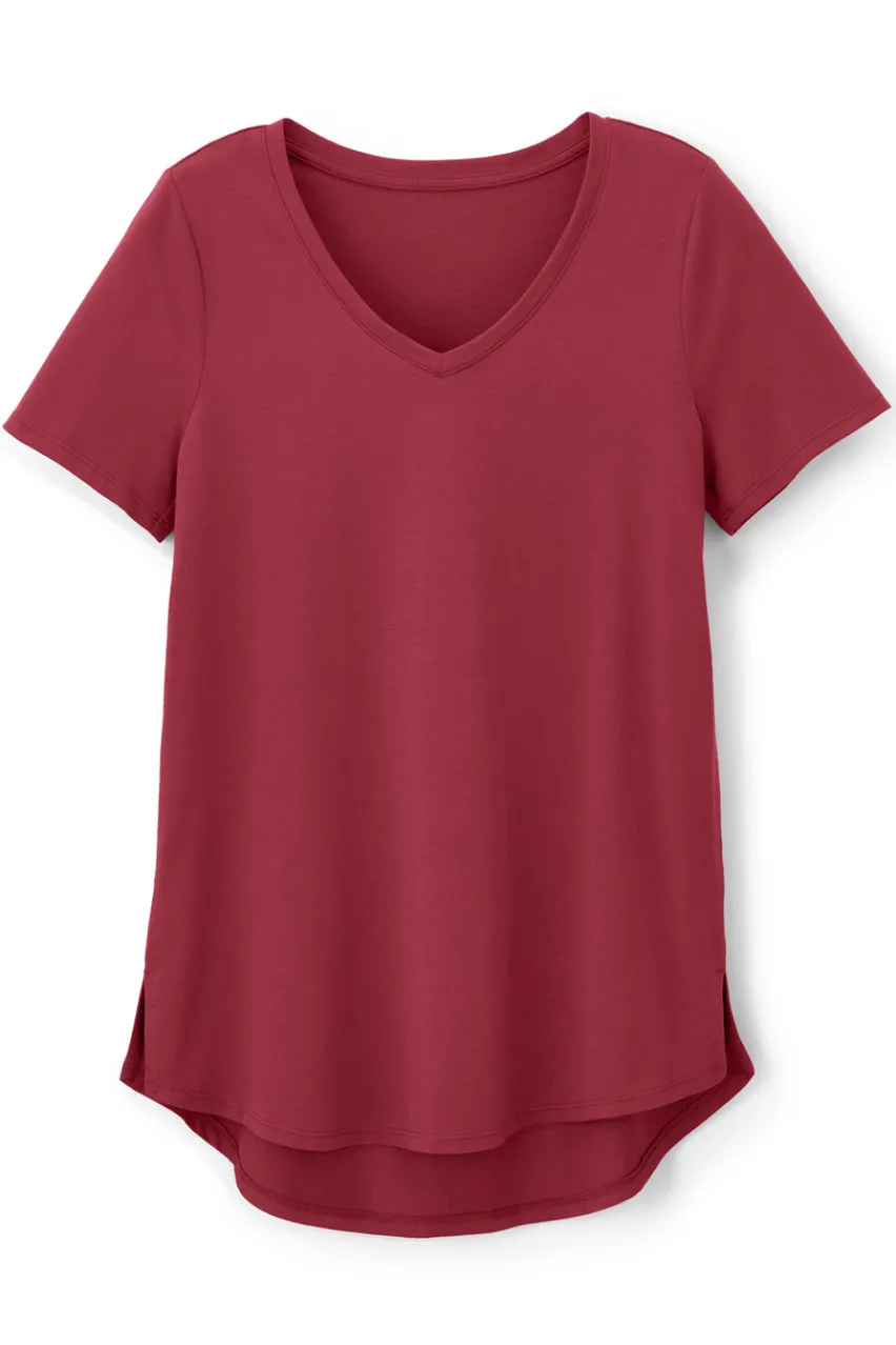Soft Surroundings Soft Essential Supima Isabel Short Sleeve Tunic- Tops|Tunics & Leggings