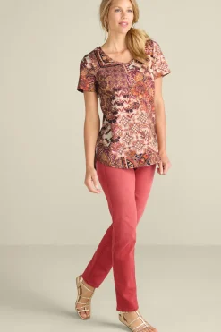 Soft Surroundings Soft Essential Supima Isabel Short Sleeve Tunic- Tops|Tunics & Leggings