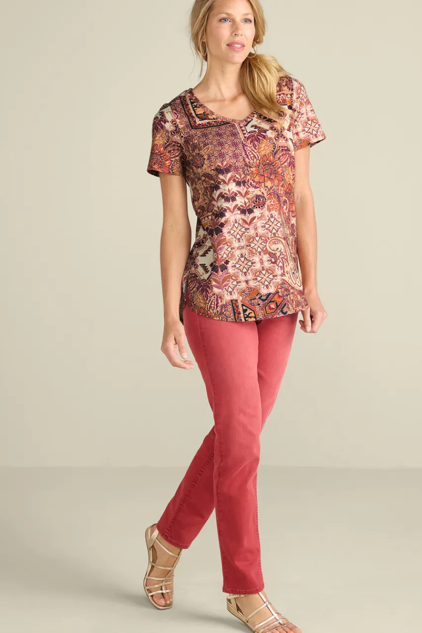 Soft Surroundings Soft Essential Supima Isabel Short Sleeve Tunic- Tops|Tunics & Leggings