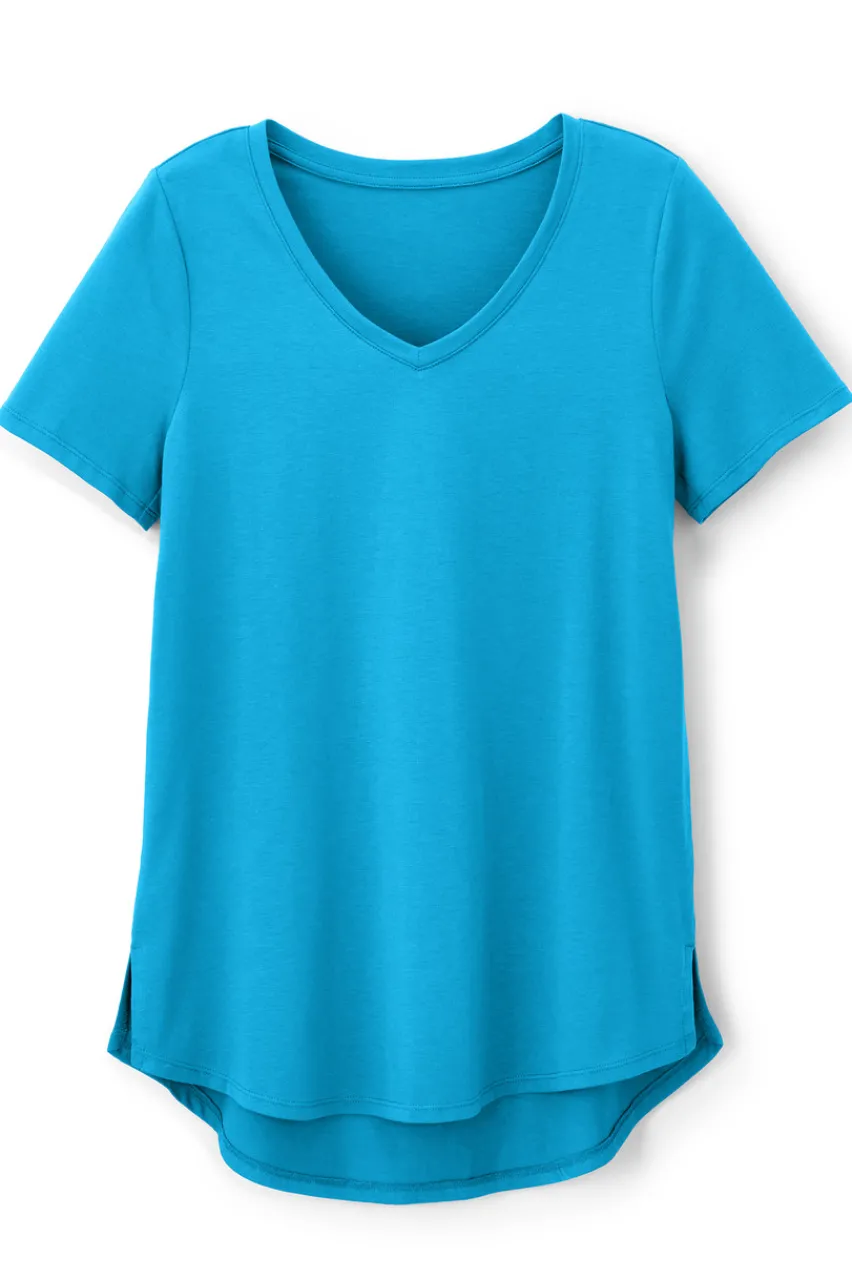 Soft Surroundings Soft Essential Supima Isabel Short Sleeve Tunic- Tops|Tunics & Leggings