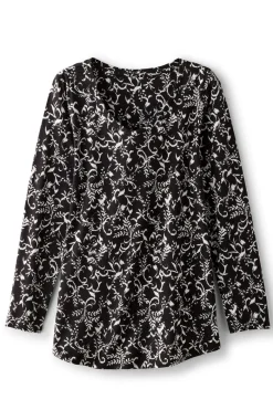 Soft Surroundings Soft Essential Supima Isabel Long Sleeve Tunic- Tops