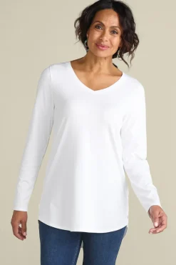 Soft Surroundings Soft Essential Supima Isabel Long Sleeve Tunic- Tops