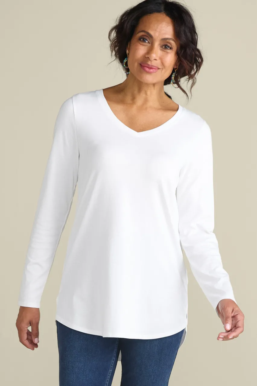 Soft Surroundings Soft Essential Supima Isabel Long Sleeve Tunic- Tops