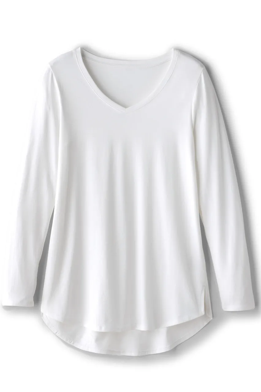 Soft Surroundings Soft Essential Supima Isabel Long Sleeve Tunic- Tops