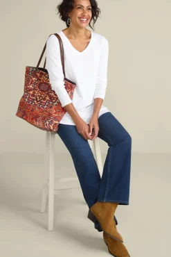 Soft Surroundings Soft Essential Supima Isabel Long Sleeve Tunic- Tops