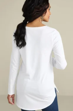 Soft Surroundings Soft Essential Supima Isabel Long Sleeve Tunic- Tops