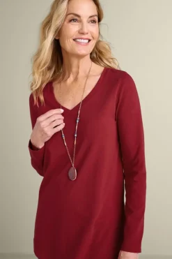 Soft Surroundings Soft Essential Supima Isabel Long Sleeve Tunic- Tops