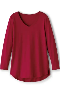 Soft Surroundings Soft Essential Supima Isabel Long Sleeve Tunic- Tops