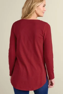 Soft Surroundings Soft Essential Supima Isabel Long Sleeve Tunic- Tops