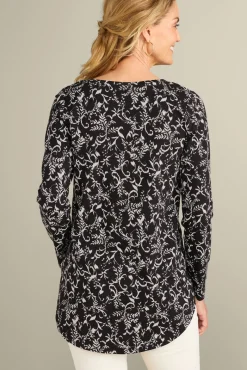 Soft Surroundings Soft Essential Supima Isabel Long Sleeve Tunic- Tops