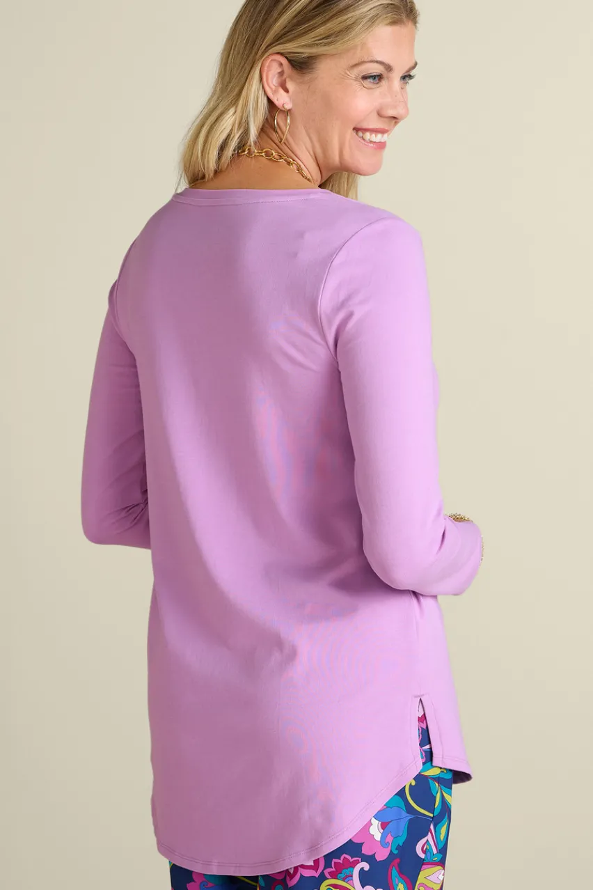 Soft Surroundings Soft Essential Supima Isabel Long Sleeve Tunic- Tops