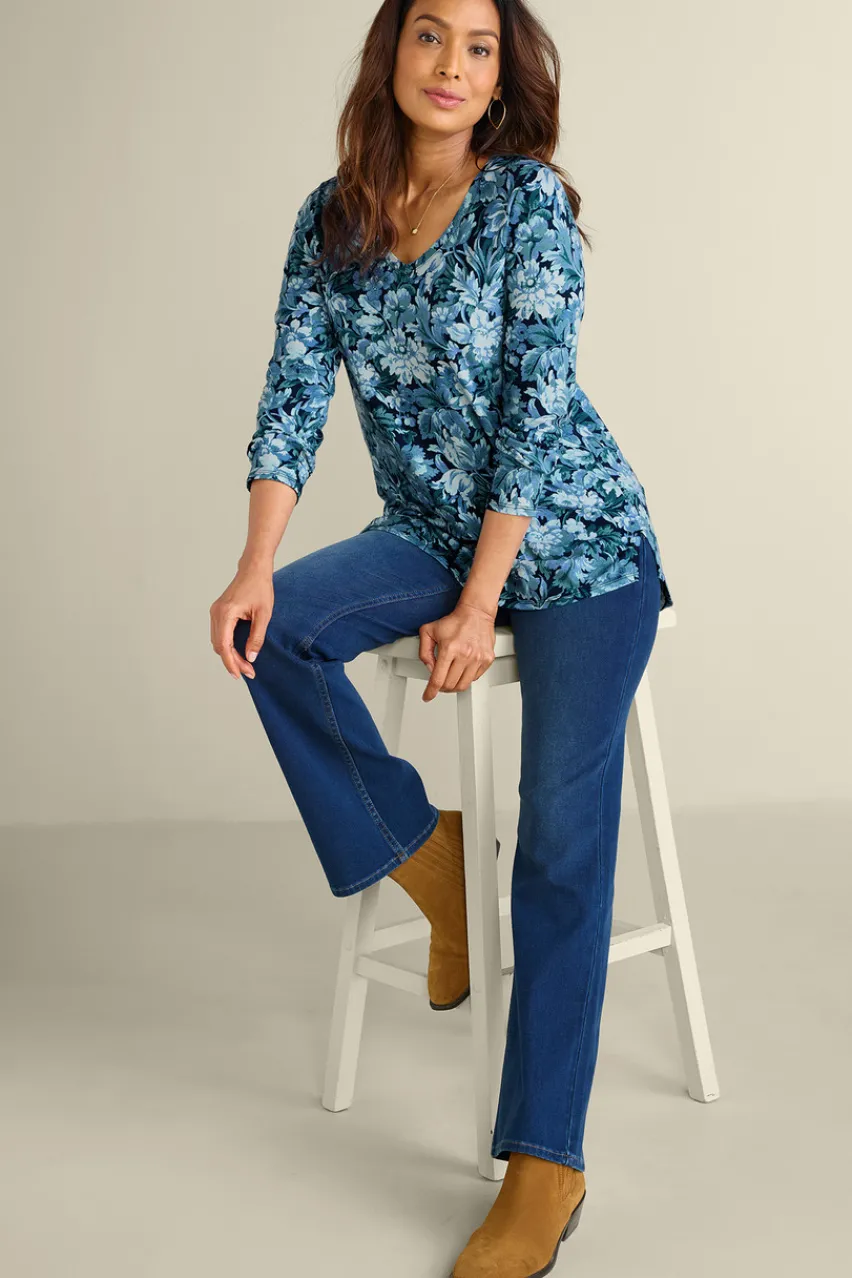 Soft Surroundings Soft Essential Supima Isabel Long Sleeve Tunic- Tops