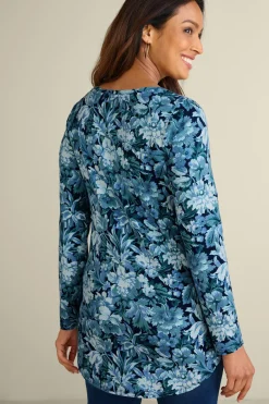 Soft Surroundings Soft Essential Supima Isabel Long Sleeve Tunic- Tops